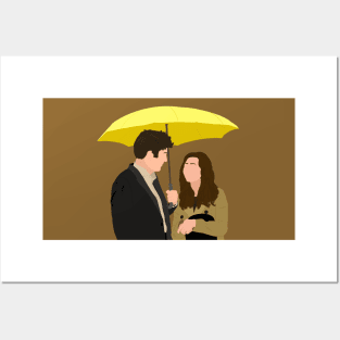 How I Met Your Mother Ted and Tracy Yellow Umbrella Posters and Art